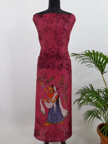 Buy Fish Cirle Hand Painted Madhubani Painting Kurti For Women Online |  Tussar Silk Kurta Online – Okhaistore